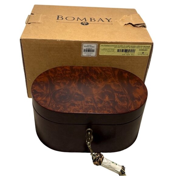 Bombay Wooden Locking Box Watch Jewelry Valet Classic New - Picture 1 of 13
